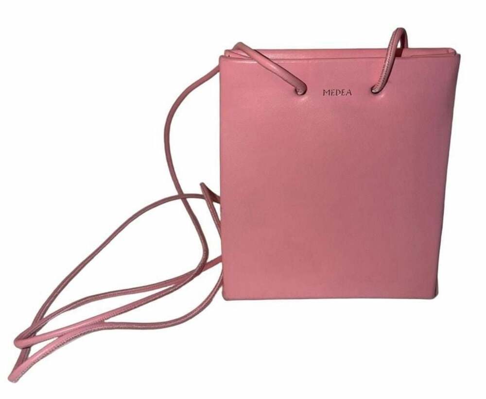 Medea Pink Leather Short Prima Crossbody Bag